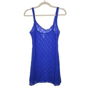 Vintage y2k Blue B. Tempted Lace Sheer Babydoll Slip Dress Fairy Goth